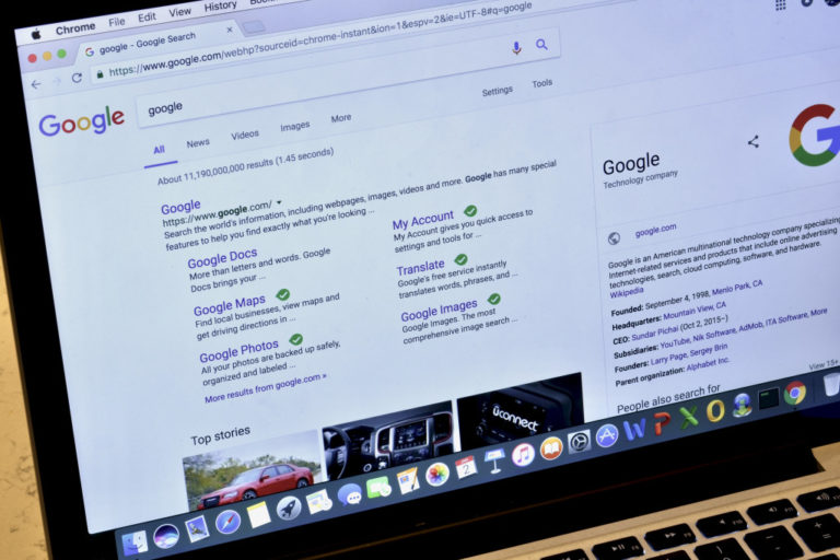 Google search results
