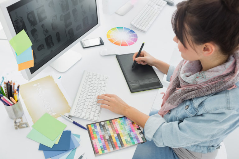 female animator working