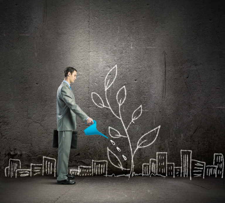 businessman growing his business