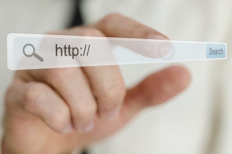 a person clicking the search bar